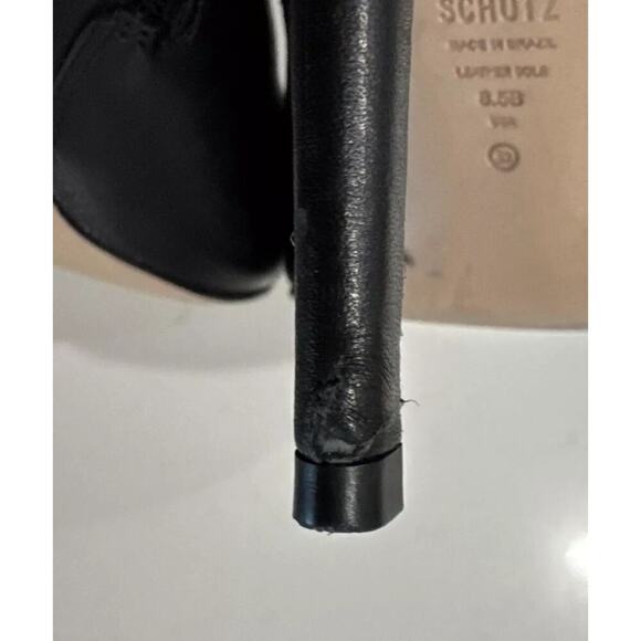 SCHUTZ Women’s Leather Pointed Toe Black Ankle Bootie Size 8.5 READ - Picture 10 of 16